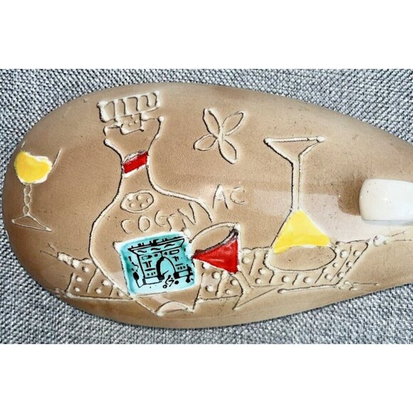 Wales Vintage Display Bar Ware Made in Japan Whimsy Cognac Picnic Scene Freeform - Picture 8 of 14